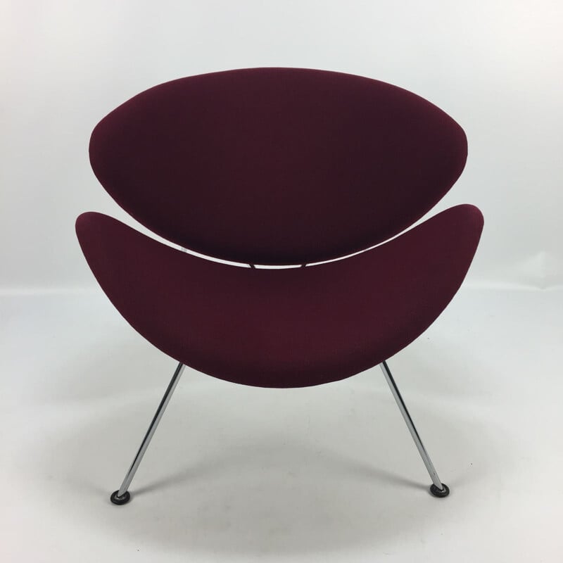 "Orange Slice" burgundy Lounge Chair by Pierre Paulin for Artifort - 1960s