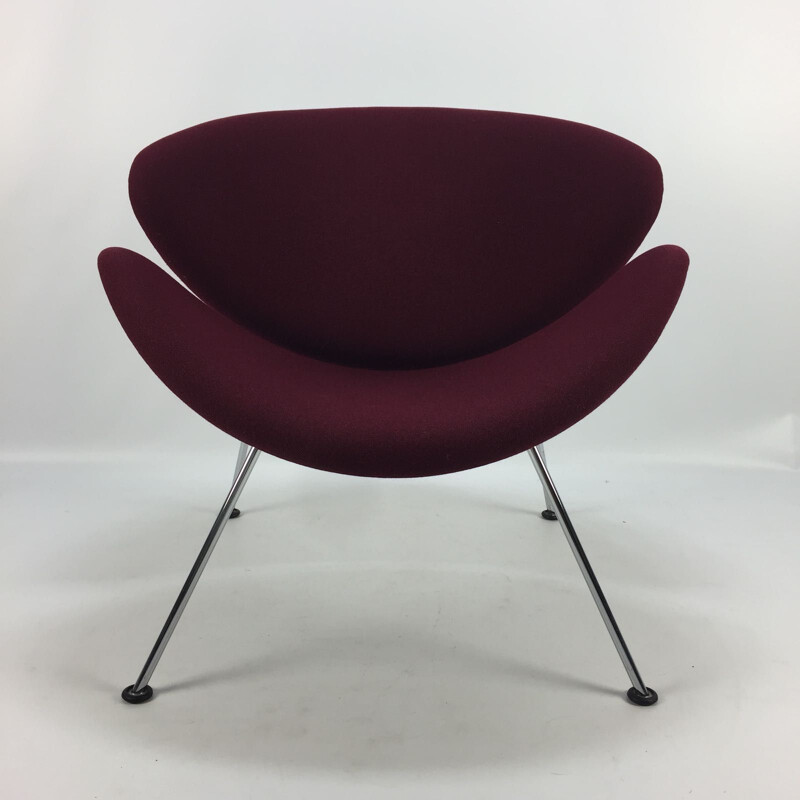 "Orange Slice" burgundy Lounge Chair by Pierre Paulin for Artifort - 1960s