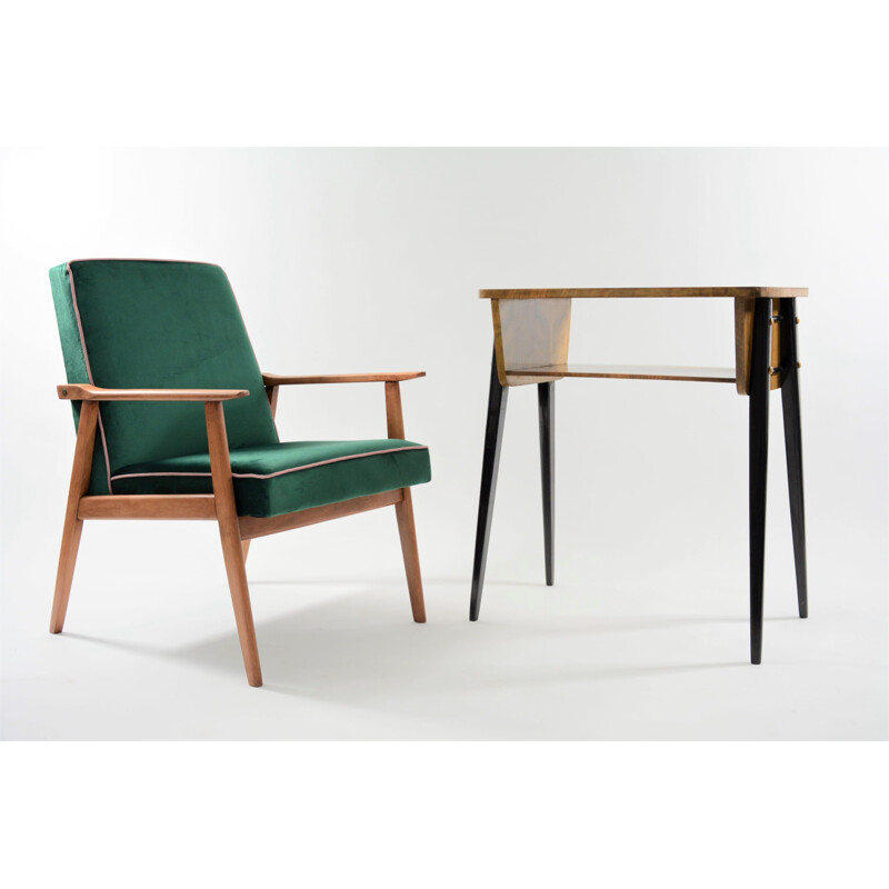 Fauteuil vintage "Snizenik" vert sapin - 1960