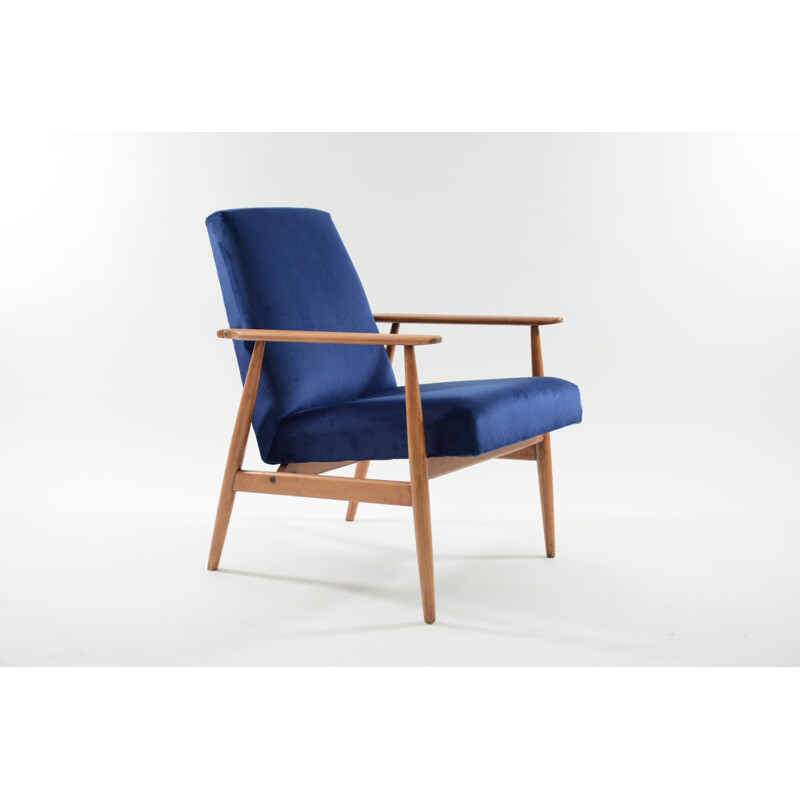 Vintage royal blue " Fox" armchair - 1960s