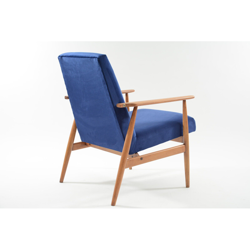 Vintage royal blue " Fox" armchair - 1960s