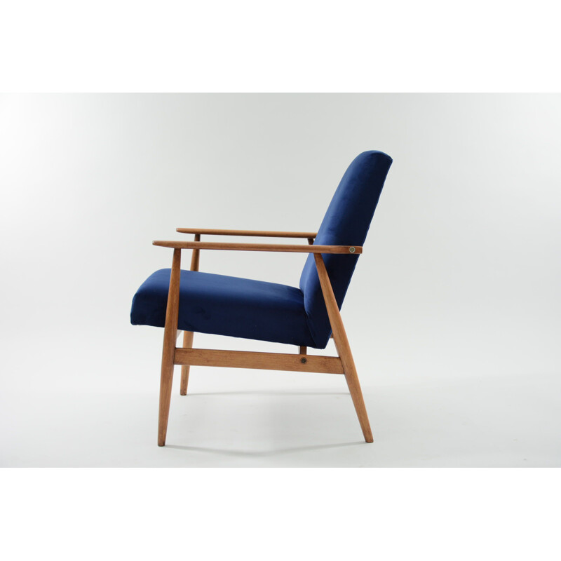 Vintage royal blue " Fox" armchair - 1960s