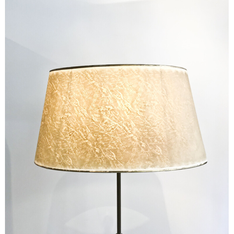 Black lacquered Vintage floor lamp in brass and glass - 1960s