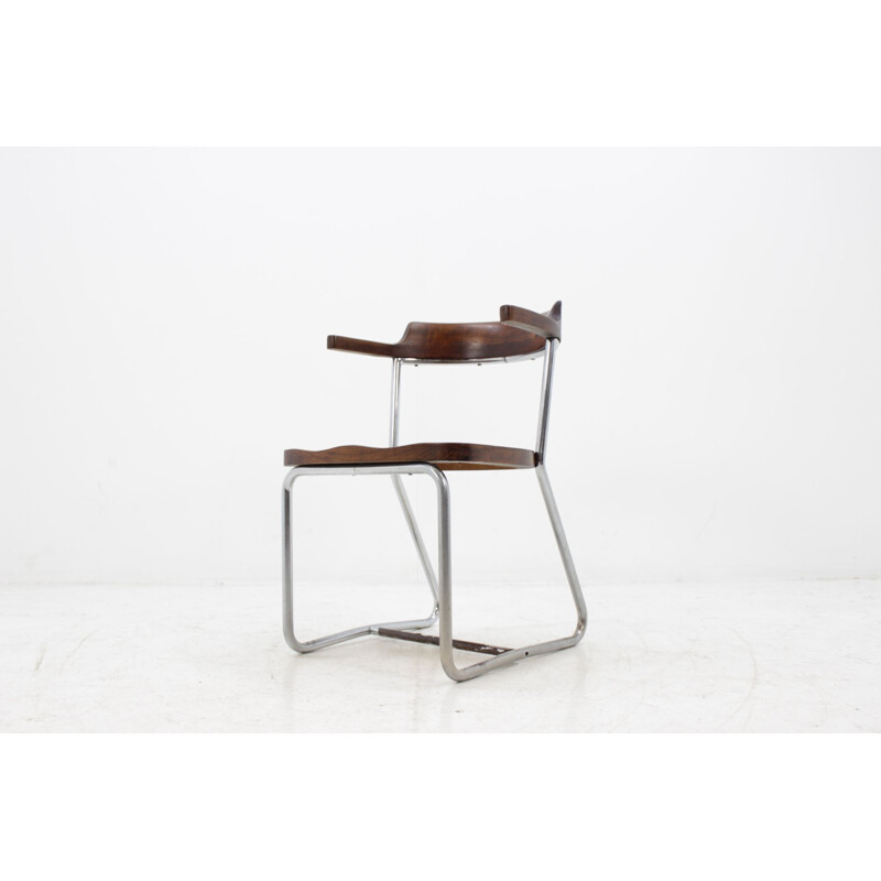 Vintage wood and metal chair "K16", 1930