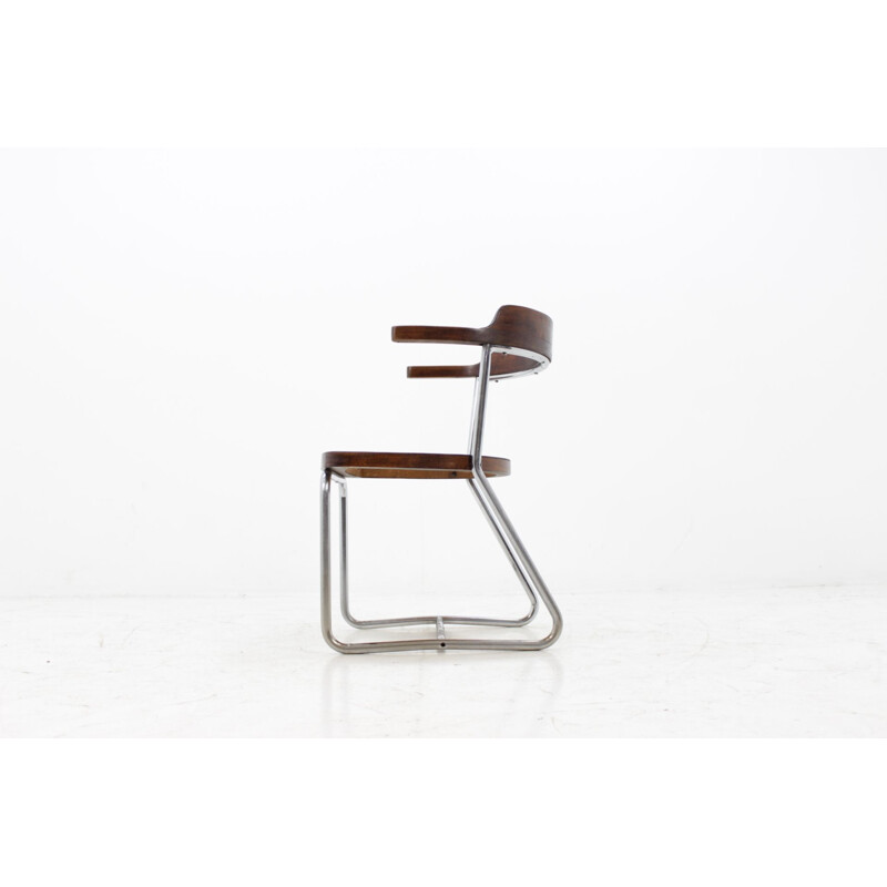 Vintage wood and metal chair "K16", 1930