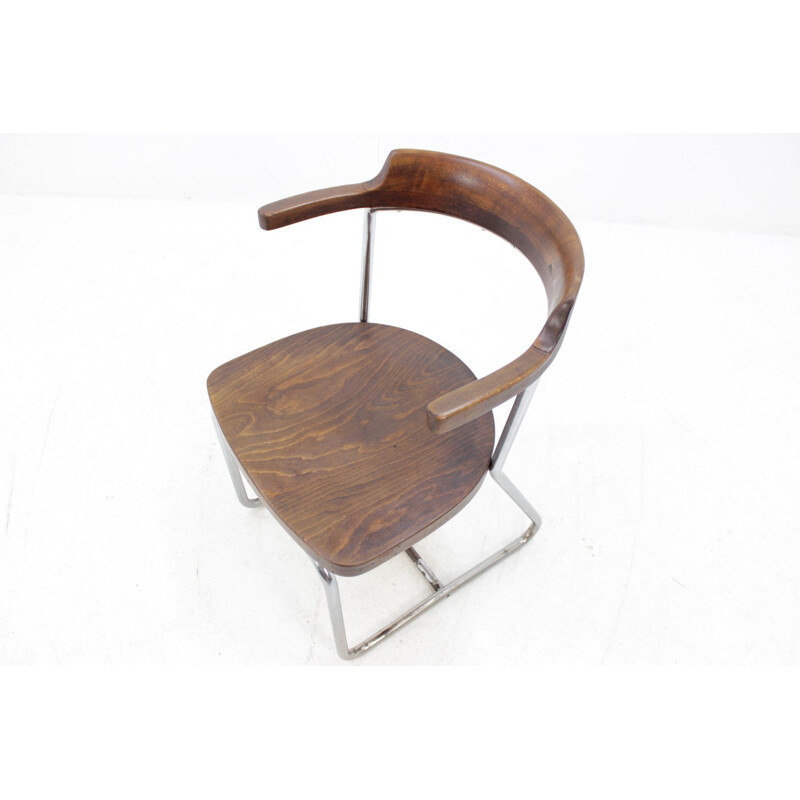 Vintage wood and metal chair "K16", 1930