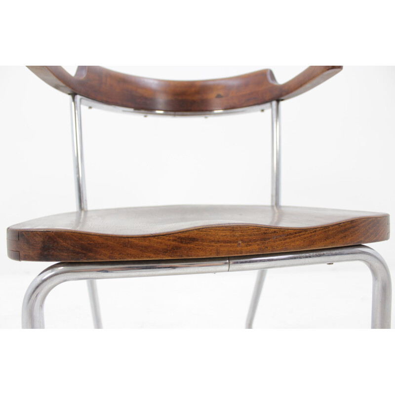 Vintage wood and metal chair "K16", 1930