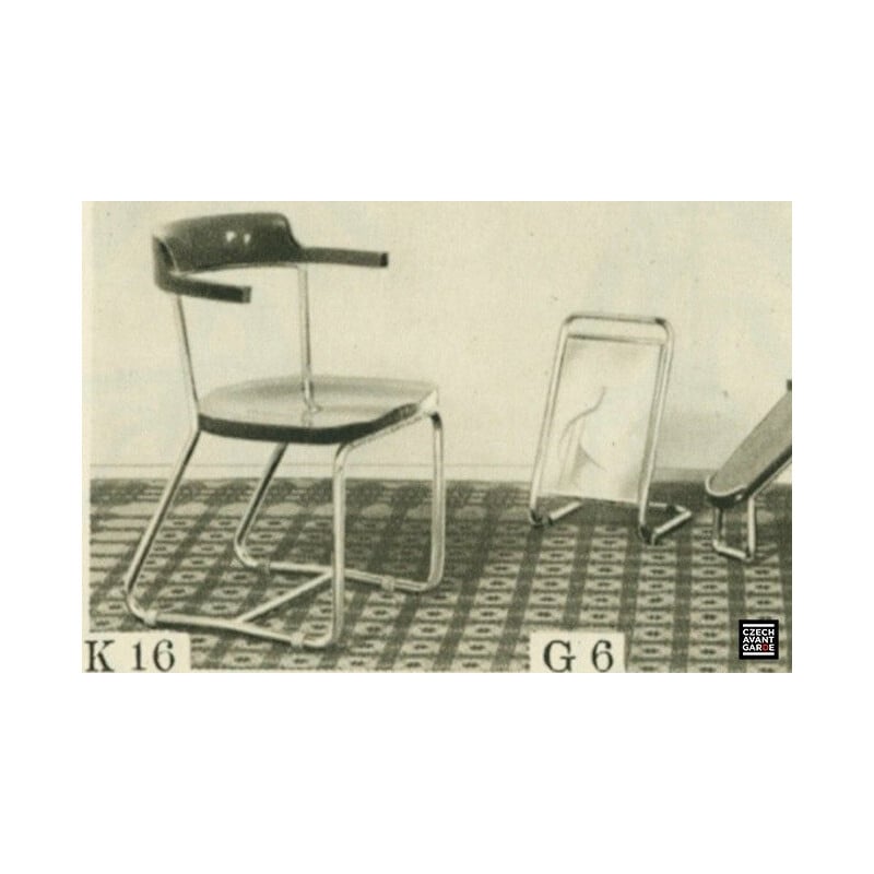 Chaise vintage en bois et métal"K16", 1930