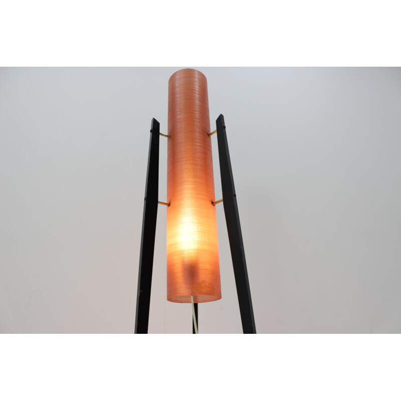 Vintage orange table lamp in plastic - 1970s