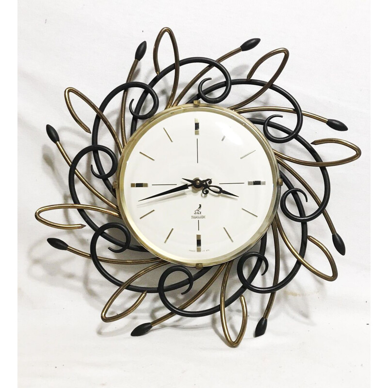 Horloge vintage "Sunburst" par JAZ France - 1960