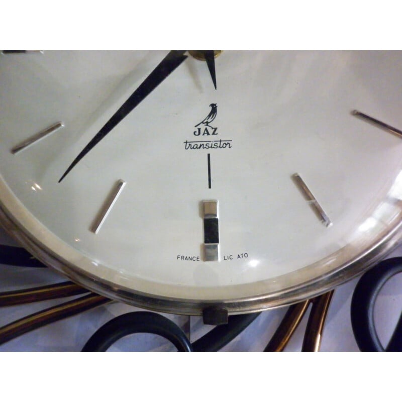 Vintage clock "Sunburst" by JAZ France - 1960s