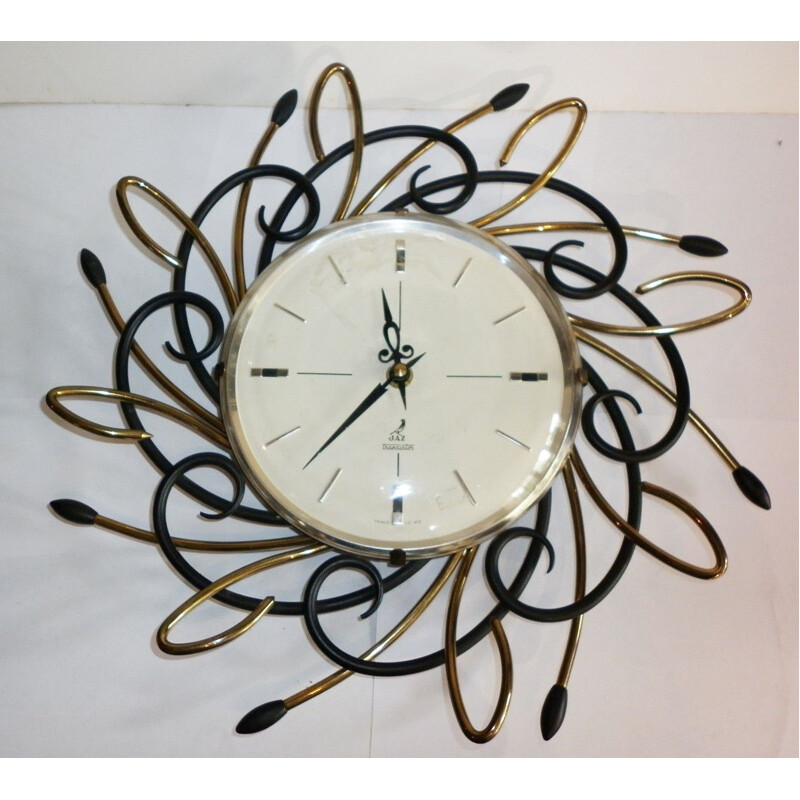 Vintage clock "Sunburst" by JAZ France - 1960s