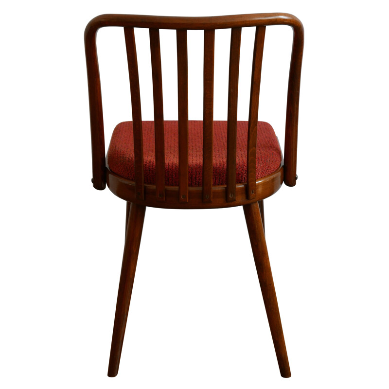 Suite de 6 chaises vintage rouges par Antonin Suman pour Jinota Sobeslav - 1960