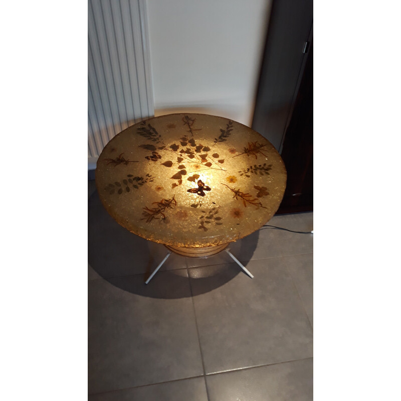 Vintage coffee table with light by Pottery Accolay - 1960s