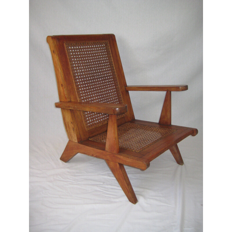 Vintage colonial armchair in teak - 1950s