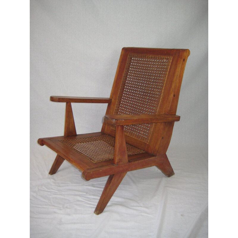 Vintage colonial armchair in teak - 1950s