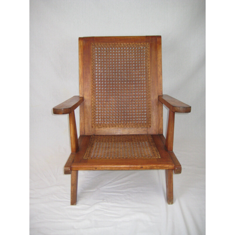 Vintage colonial armchair in teak - 1950s