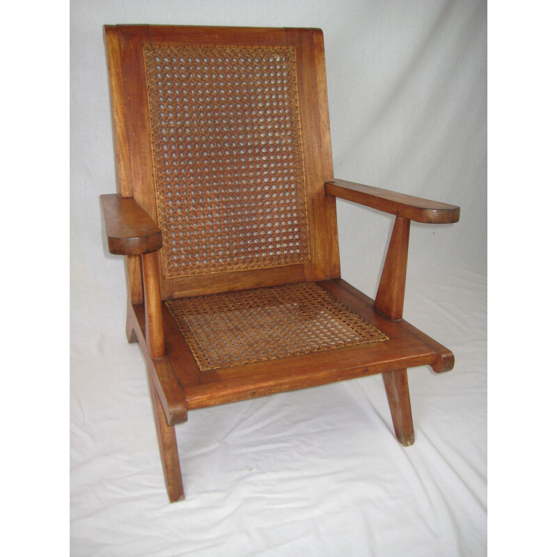 Vintage colonial armchair in teak - 1950s