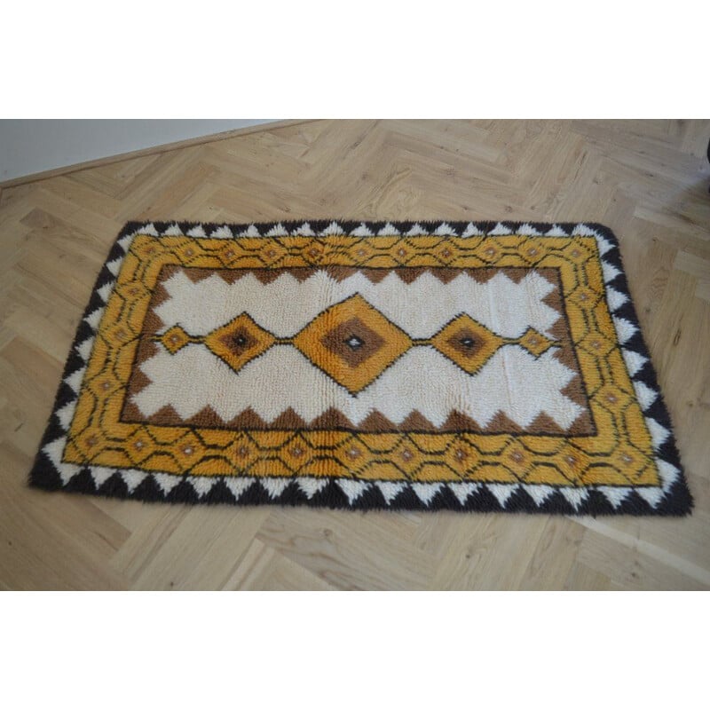 Vintage veelkleurig tapijt, Zweden 1970