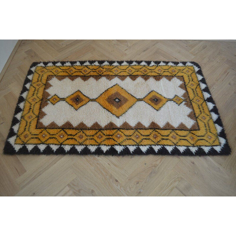 Vintage veelkleurig tapijt, Zweden 1970