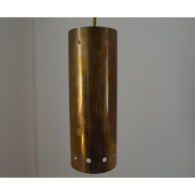 Vintage Finnish pendant lamp in brass - 1960s