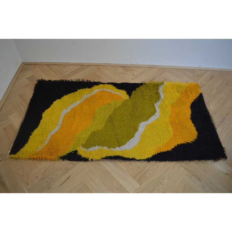 Multicolor vintage tapis, Norvege 1960