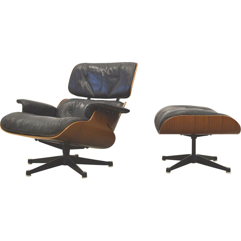 Vintage Lounge chair & Ottoman by Eames for Herman Miller  - 1950s