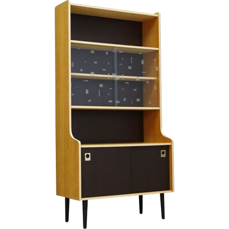 Vintage scandinavian bookcase in teak with glass showcase - 1960s