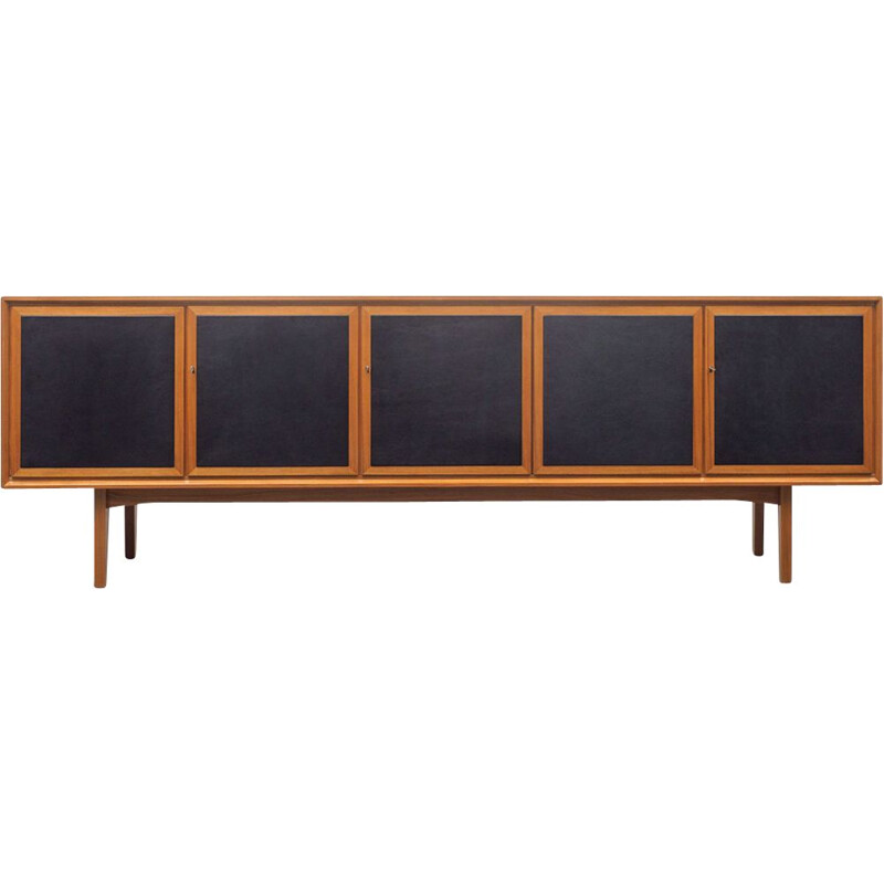 Vintage sideboard  in walnut with black doors - 1960s