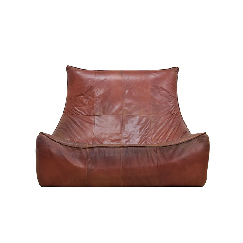 Vintage 2-seater sofa "The Rock" in leather by Gerard van den Berg for Montis - 1970s