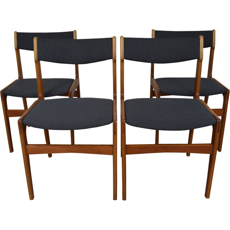 Set of 4 danish chairs in teak by Erik Buch For Anderstrup Møbelfabrik - 1960s