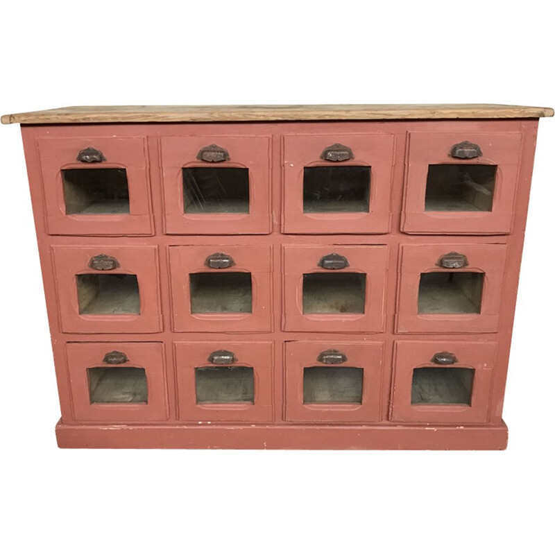 Former pink craft furniture with drawers/ mini grocery/seeds distributor - 1930s