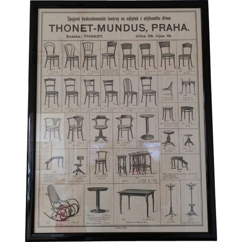 Vintage furniture poster from Thonet, 1930