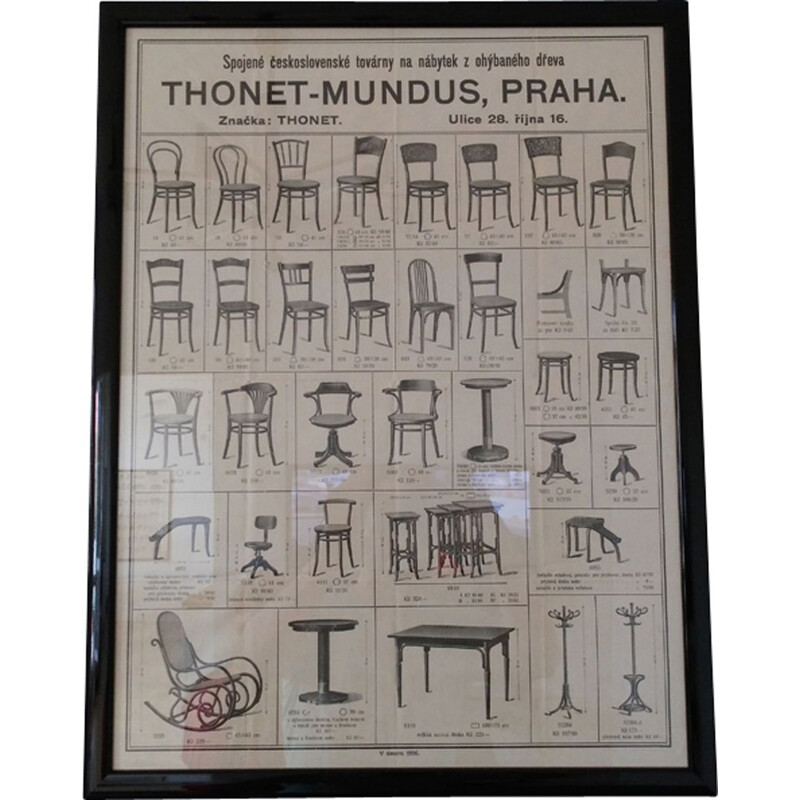 Vintage meubelposter van Thonet, 1930