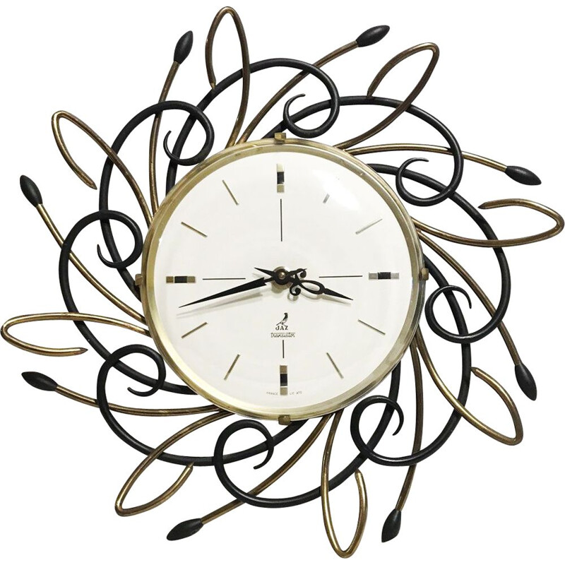 Horloge vintage "Sunburst" par JAZ France - 1960