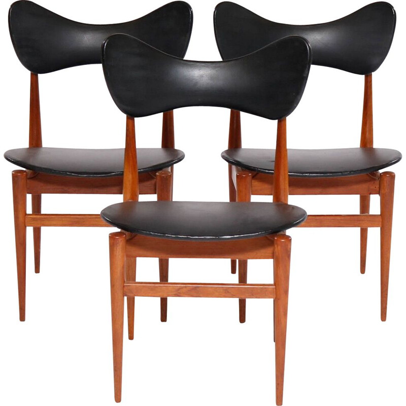 Set of 3 vintage "butterfly" chairs by Inge & Luciano Rubino - 1960s