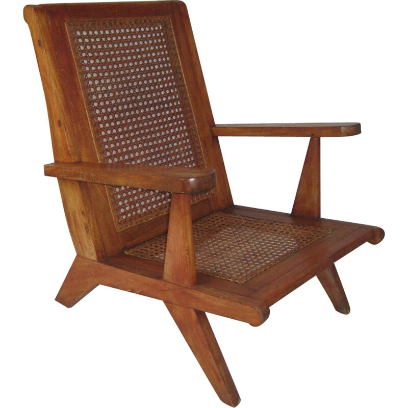 Vintage colonial armchair in teak - 1950s