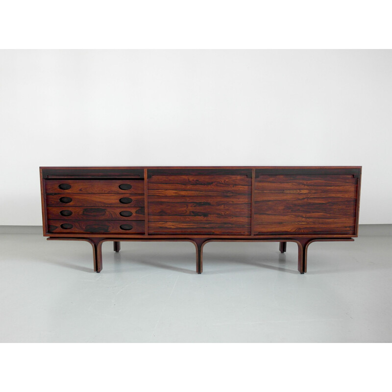 Vintage sideboard in rosewood by Gianfranco Frattini for Bernini - 1950s