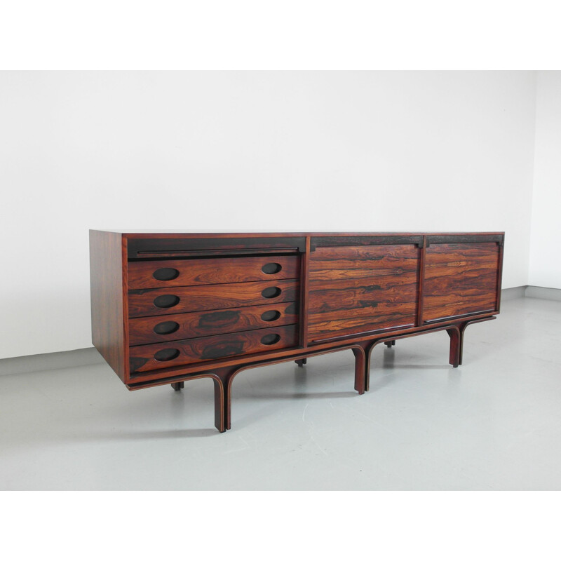 Vintage sideboard in rosewood by Gianfranco Frattini for Bernini - 1950s