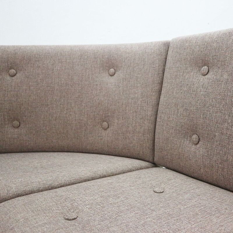 Set of 3 vintage chairs and 1 corner bench in beige - 1970s