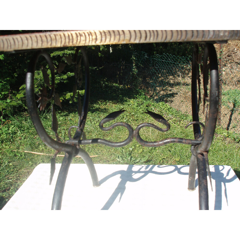 Vintage side table in marble and iron - 1950s