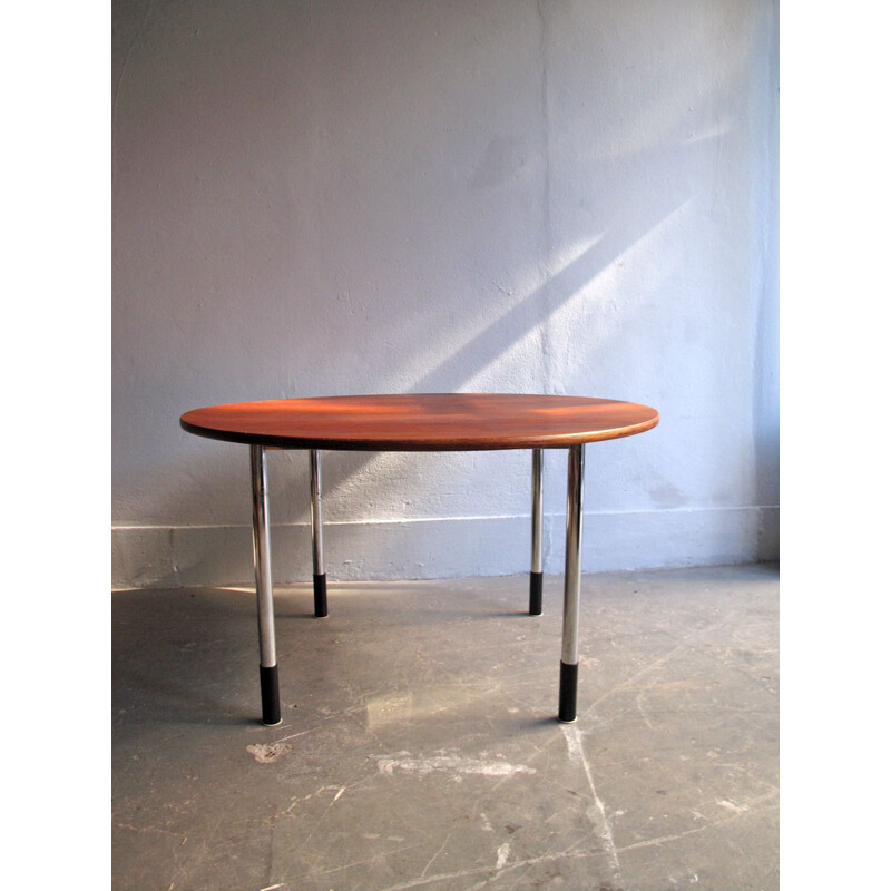 Vintage round office table with adjustable height - 1970s