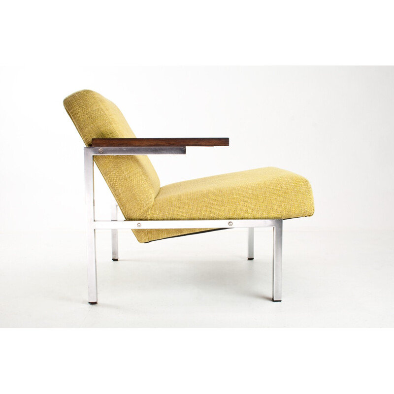SZ63 easy chair in fabric, metal and rosewood, Martin VISSER - 1960s