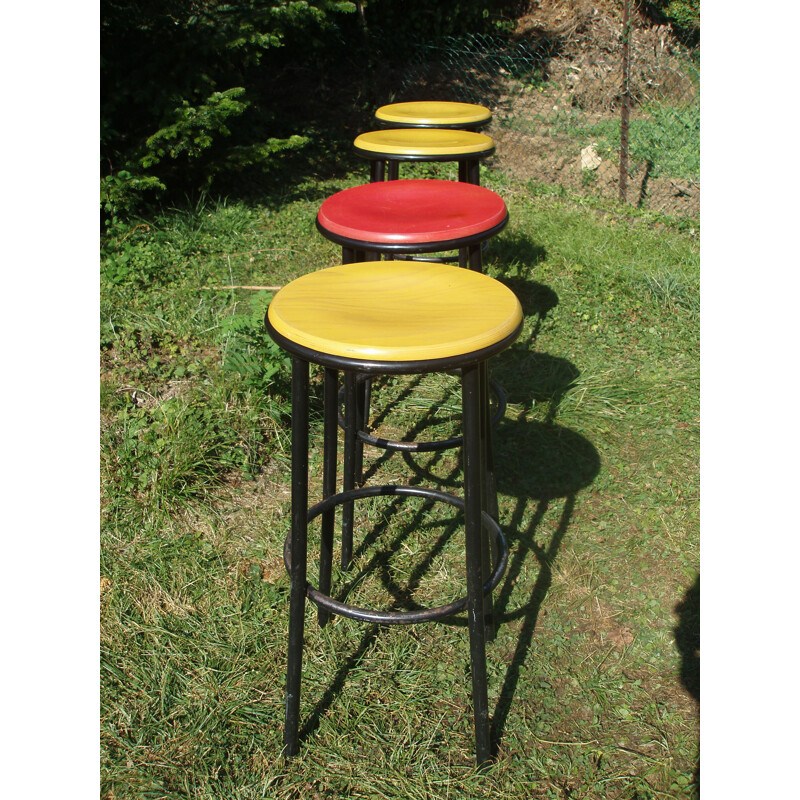 Vintage set of 4 bar stools - 1960s