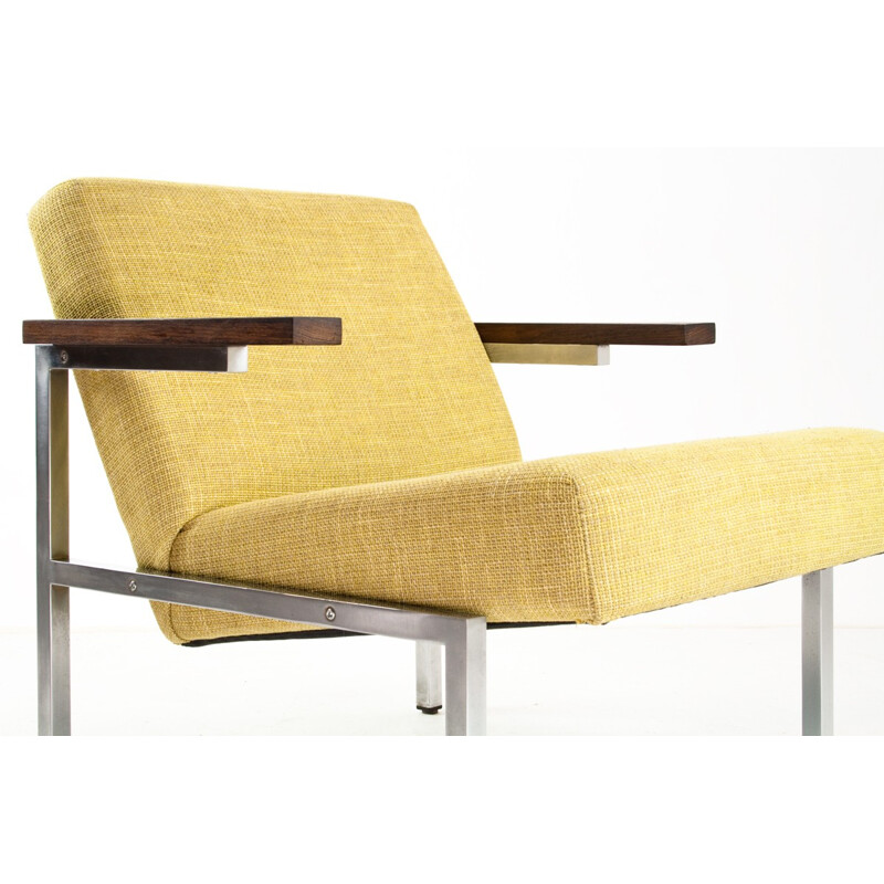 SZ63 easy chair in fabric, metal and rosewood, Martin VISSER - 1960s
