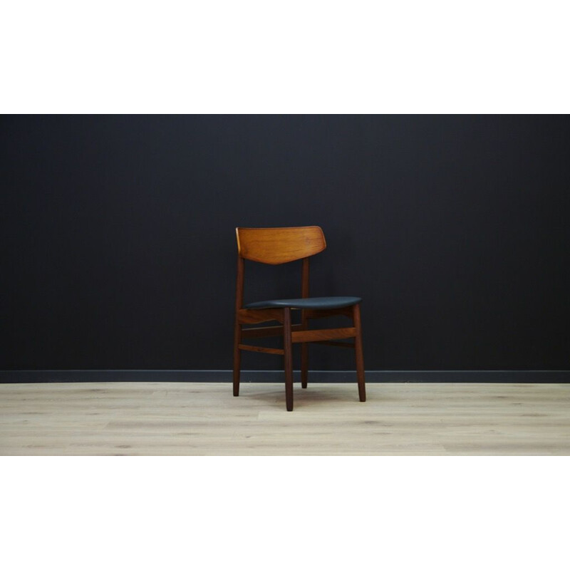 Suite de 4 chaises bleues vintages danoises - 1960