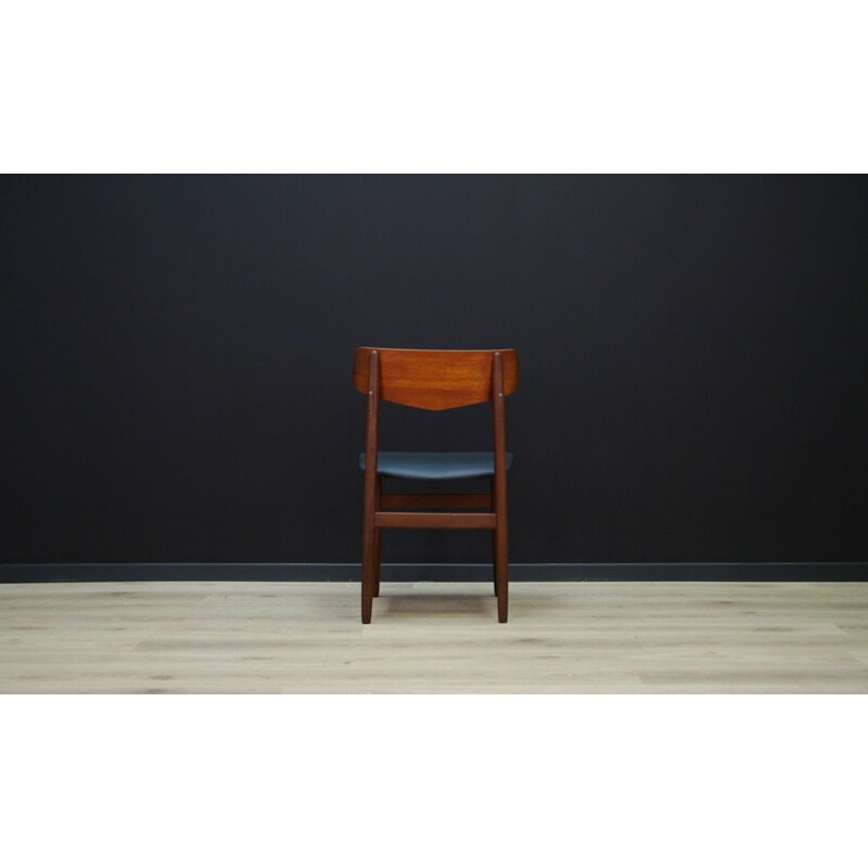 Suite de 4 chaises bleues vintages danoises - 1960