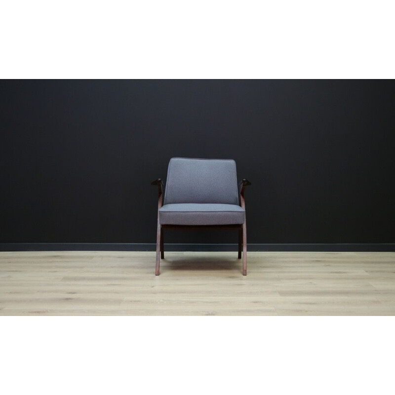 Vintage grey armchair by Józef Chierowski - 1980s