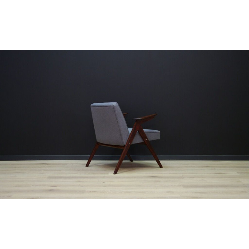 Vintage grey armchair by Józef Chierowski - 1980s