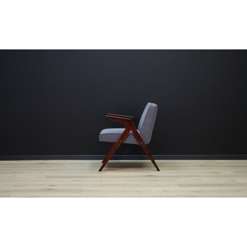 Vintage grey armchair by Józef Chierowski - 1980s